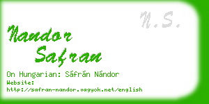 nandor safran business card